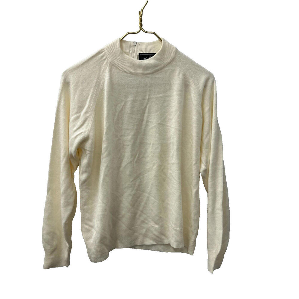 Heathcote Vintage Ivory Sweater Luxelon Size XL Light Academia